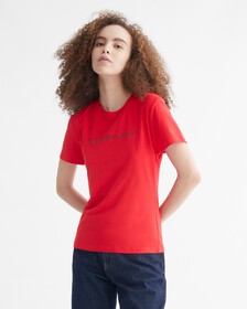 SHRUNKEN INSTITUTIONAL LOGO T 恤, CANDY APPLE, hi-res
