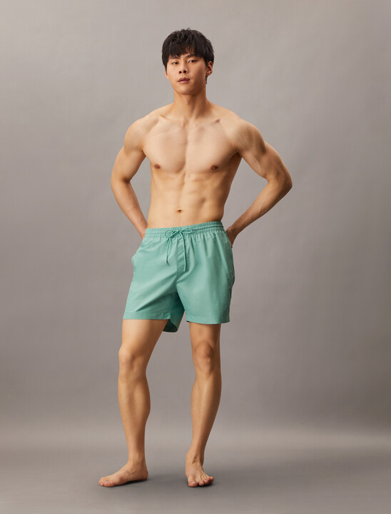 Medium Drawstring Swim Shorts - Logo Tape