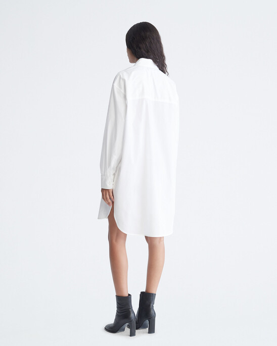 Long Sleeve Poplin Shirt Dress