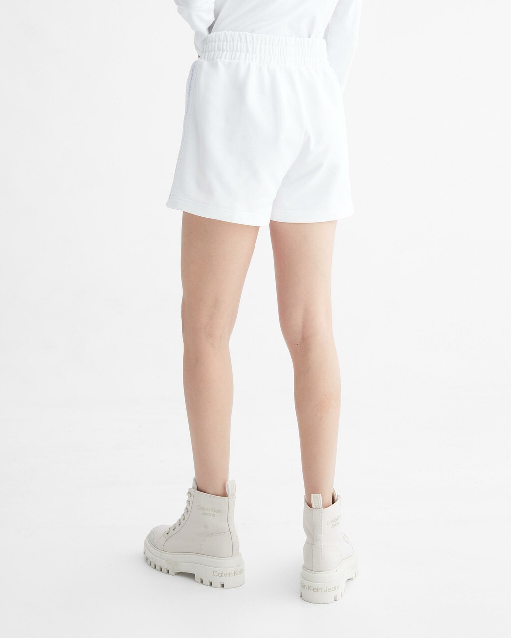 Side Logo Tape Sweatshorts, Bright White, hi-res