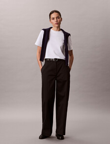 Monogram 標誌短版雙針織 T 恤, Bright White, hi-res