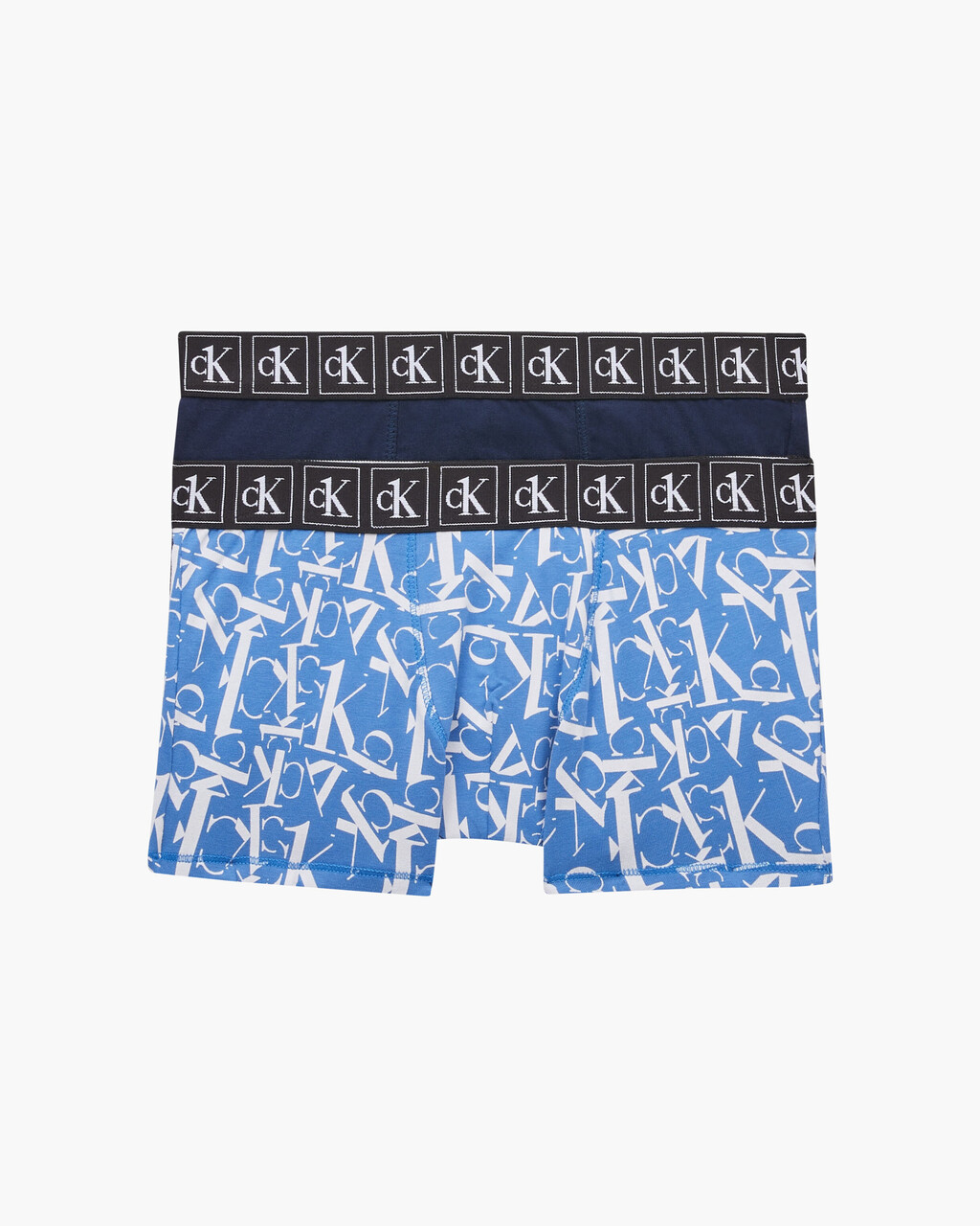 Boys 2 Pack CK One Trunks, Brokenmonogramblueaop/Navyiris, hi-res