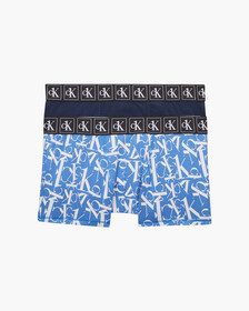Boys 2 Pack CK One Trunks, Brokenmonogramblueaop/Navyiris, hi-res