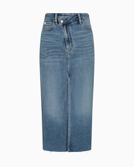 RECONSIDERED FRONT SPLIT MAXI DENIM SKIRT