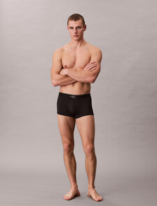 Monogram 圖案低腰平口內褲, Black, hi-res