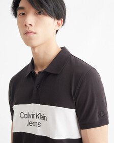 NOCTURNAL REDS 拼色 POLO 裇, CK BLACK, hi-res