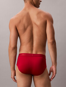 CK Black Microfiber Hip Brief, Red Stamp, hi-res