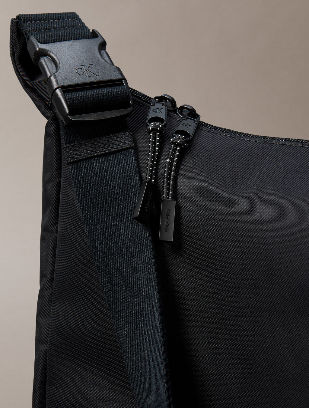 Nylon Signature Crossover Sling Bag, Black, hi-res