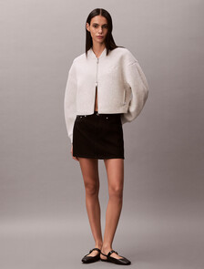 Oversized  Zip Bomber Jacket, BA01 Grey Heather, hi-res