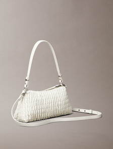 Ruched Shoulder Bag, Chalk, hi-res