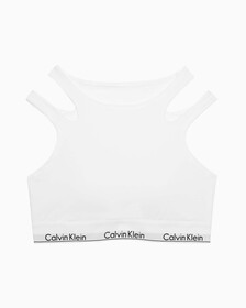 CUT OUT LIGHTLY LINED BRALETTE, White, hi-res