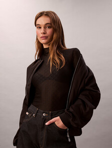 Monogram Mesh Top, Black, hi-res