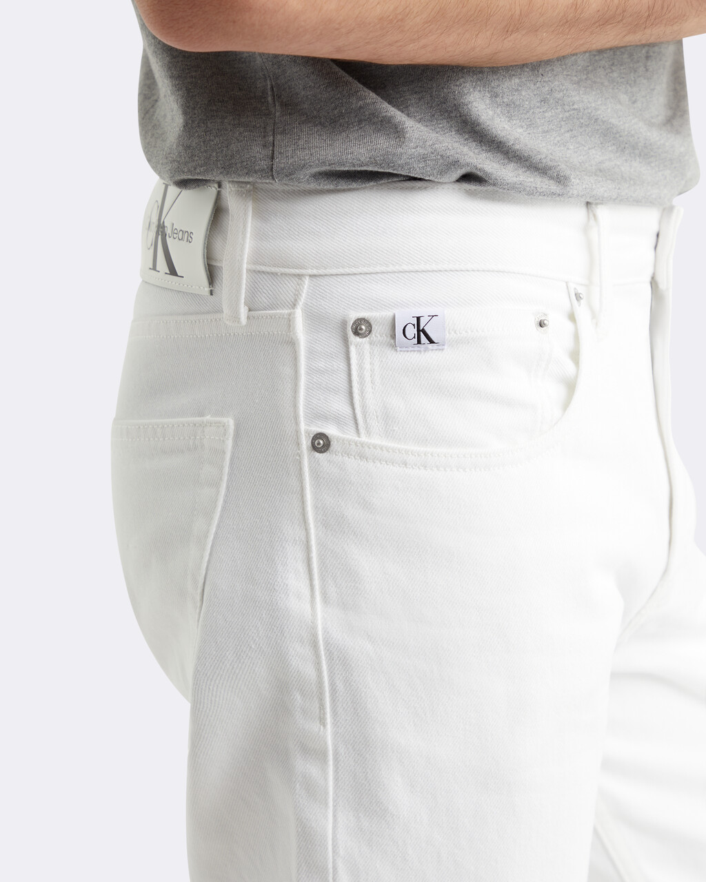Authentic Straight Relaxed Denim Shorts, 027A WHITE, hi-res