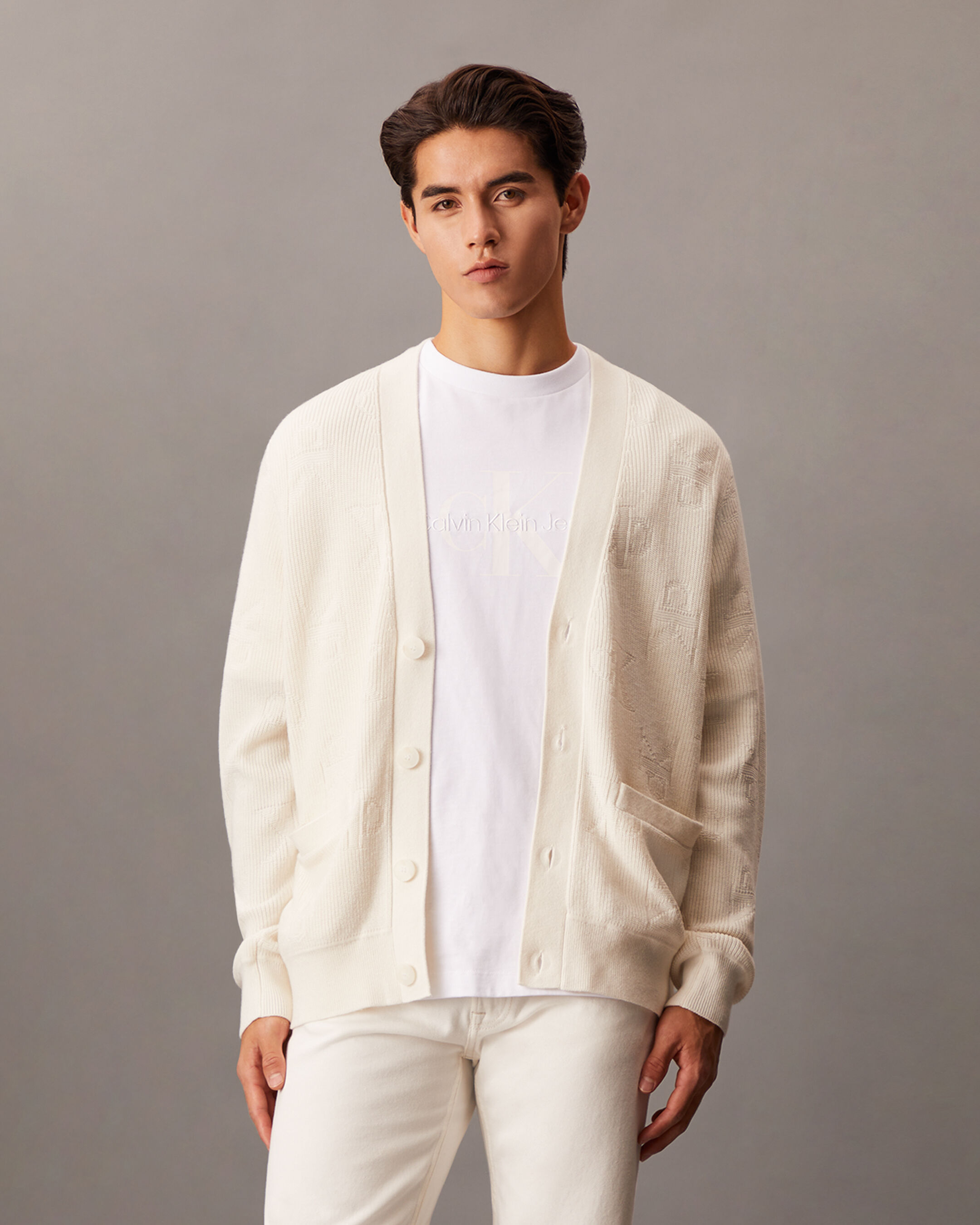 Calvin klein white cardigan online