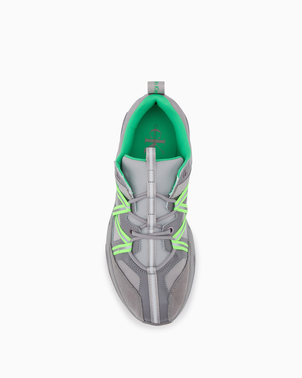 Leather Vibramâ® Chunky Trainers, Formal Gray/Stormfront/Island Green, hi-res
