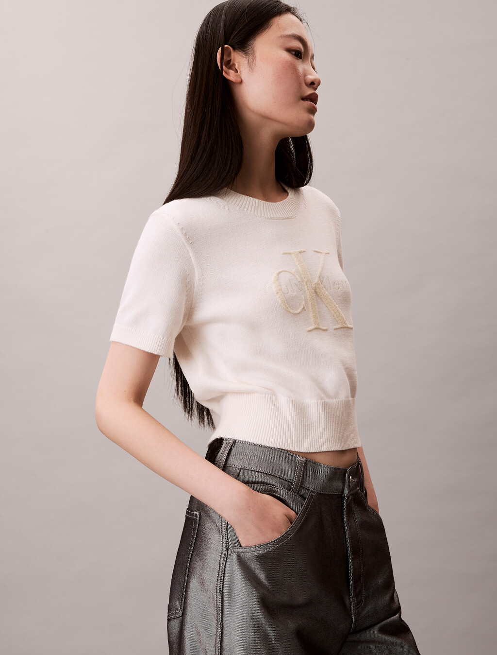 CHNKY CTTN GRPHC VST, White Greige, hi-res