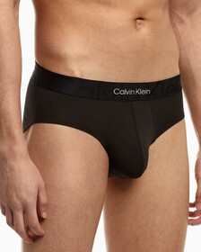 EMBOSSED ICON COTTON HIPSTER BRIEFS, Black, hi-res
