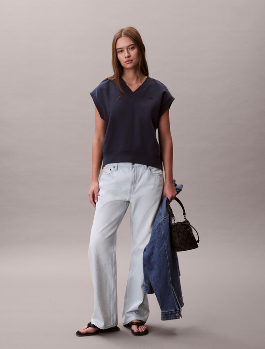 Monogram V Neck Cotton Terry Vest