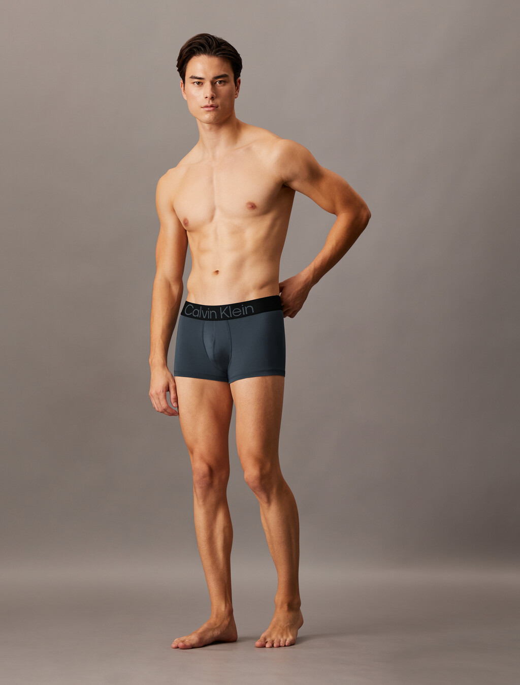 3 件套組對比標誌低腰平口內褲, BLACK/  TURBULENCE/  WOLF GREY, hi-res