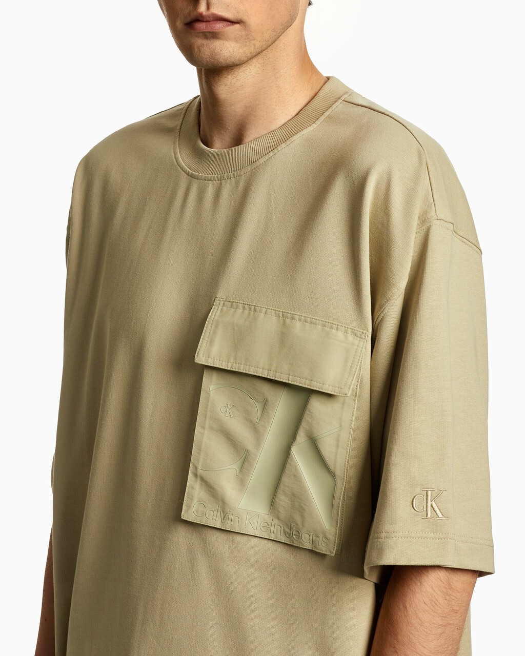 CK 寬鬆版型短袖衛衣, Wheat Fields, hi-res