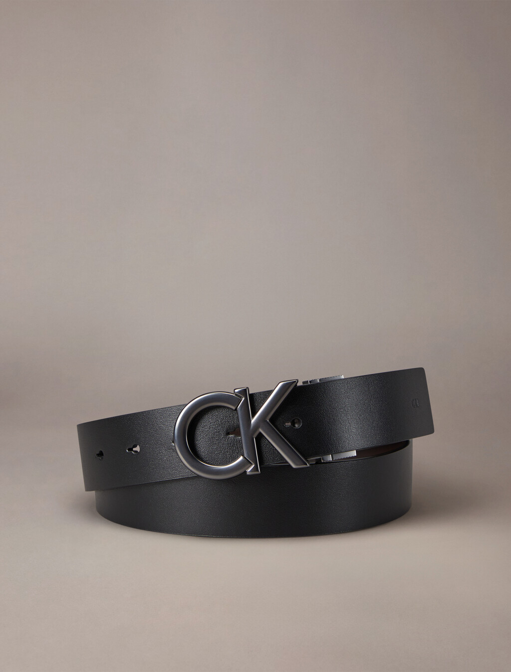 Monogram Plaque Belt 35mm, BLACK TX/ BROWN, hi-res