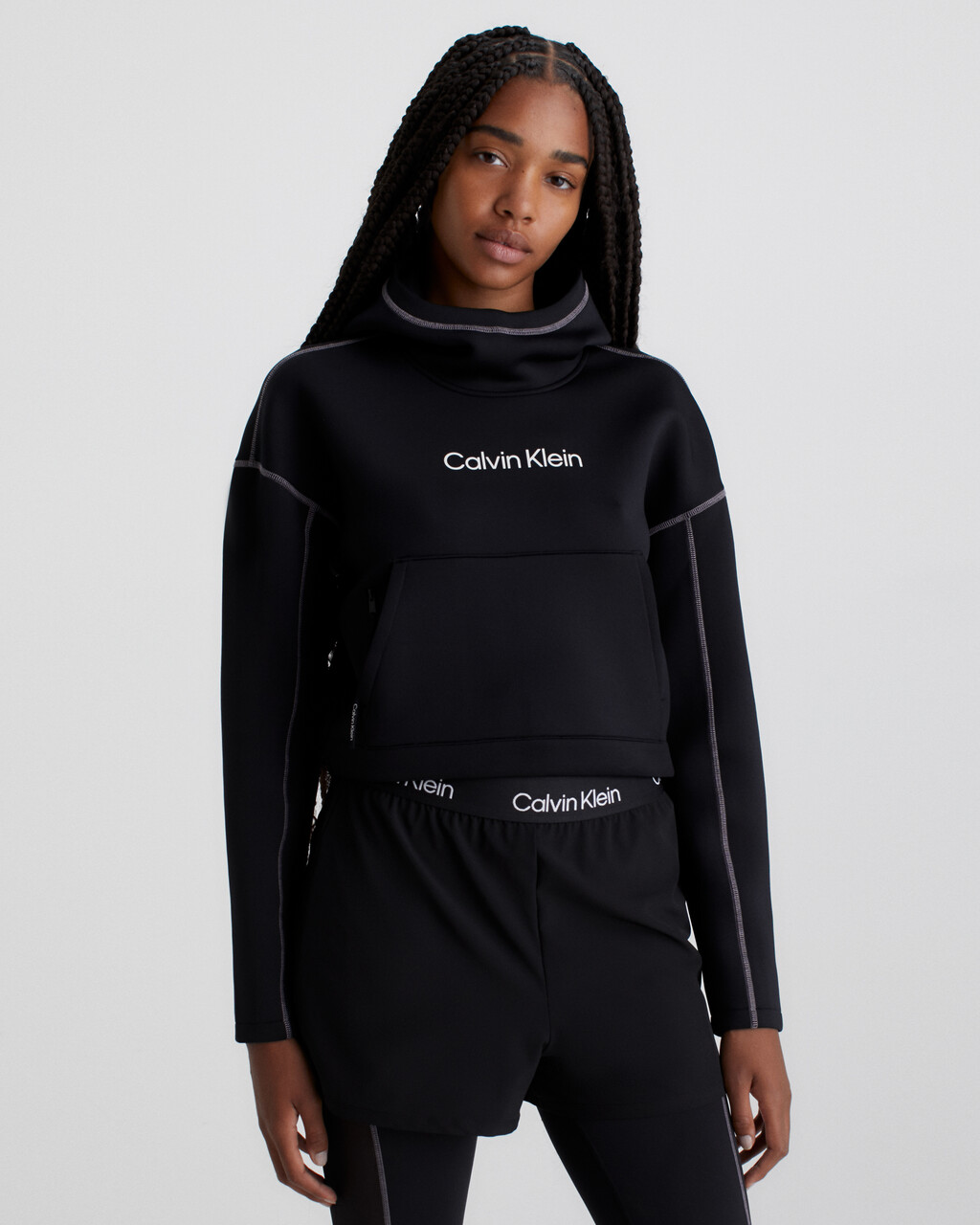 Cropped Logo Hoodie, BLACK BEAUTY, hi-res