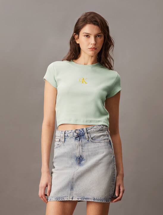 Slim Cropped Monogram T-shirt