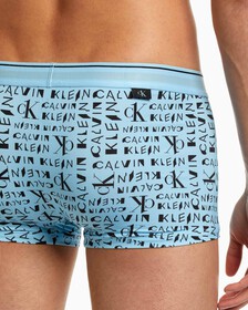 CK ONE PRINT MICRO LOW RISE TRUNKS, 10211 MORPH LOGO PRINT+FOGGY BLUE, hi-res