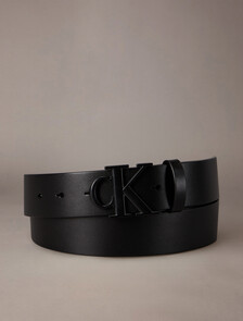 Monogram 標誌銘牌腰帶 35 公釐, Black, hi-res