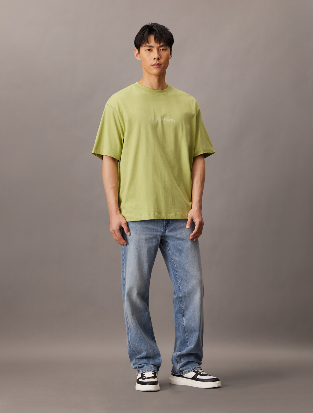 Calvin Logo Crew Neck Tee, Nile, hi-res