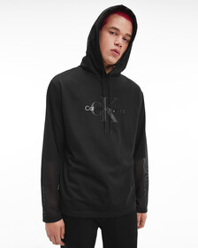 BLACK ARCHIVAL MONOGRAM 網眼連帽衛衣, Ck Black, hi-res