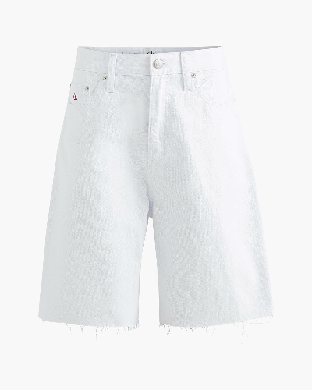Pride High Rise Relaxed Denim Shorts, Bright White, hi-res
