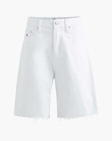 Pride High Rise Relaxed Denim Shorts, Bright White, hi-res
