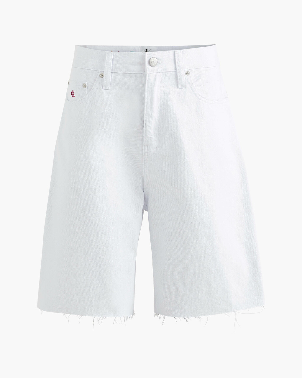 PRIDE HIGH RISE RELAXED DENIM SHORTS, Bright White, hi-res