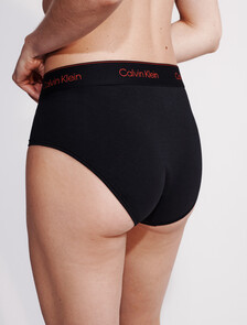Icon Cotton 高腰比基尼內褲, Black, hi-res