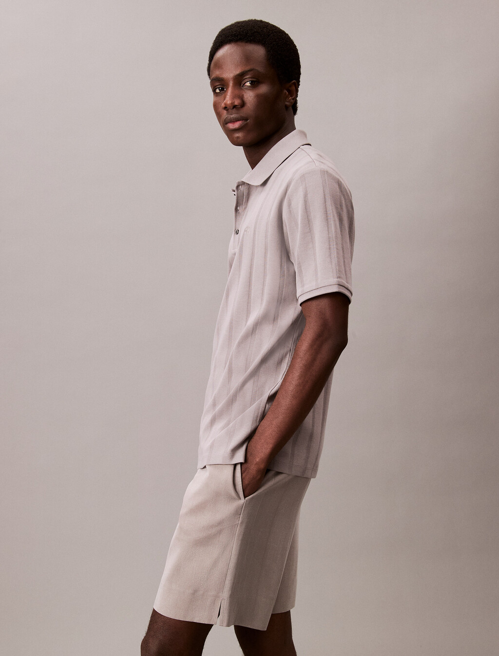 Variegated Rib Classic Polo Shirt, Steeple Gray, hi-res