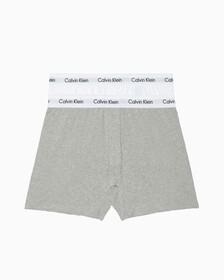 經典棉質彈性平角內褲 2 件裝, WHITE/GREY HEATHER, hi-res