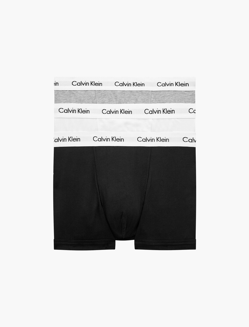 Cotton Stretch 低腰貼身短版四角褲（3 件組）, 1 Black / 1 White / 1 Grey Heather, hi-res