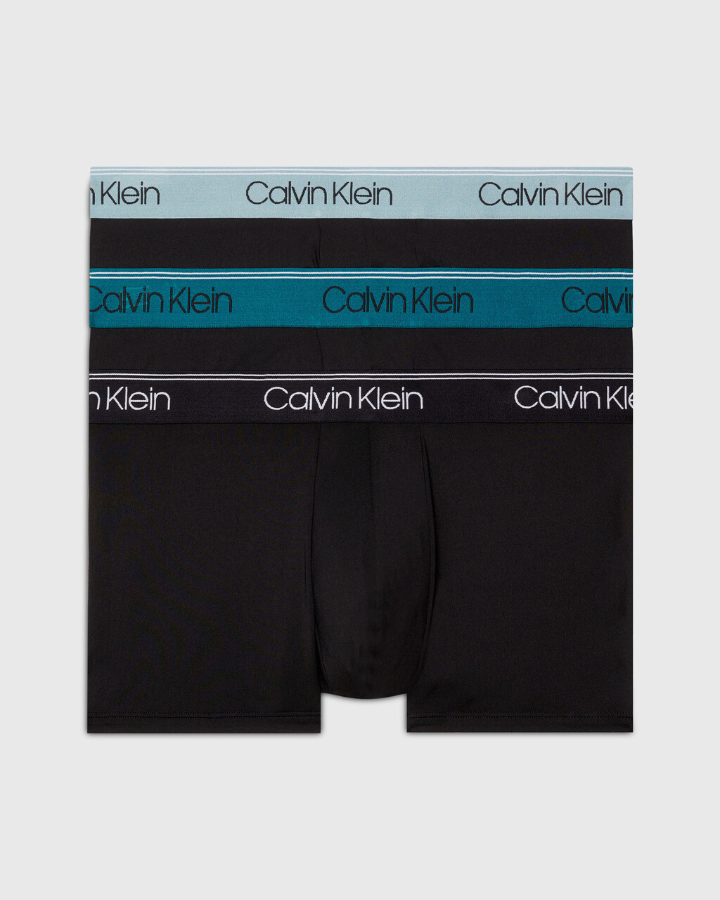 Calvin Klein Logo 低腰貼身短版四角褲 3 件組, BLACK BODY, hi-res