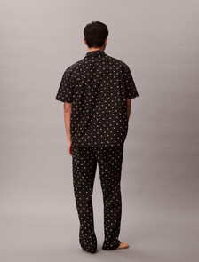 府綢棉睡裝襯衫, DIAMOND LOGO BLACK, hi-res