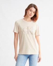 有機棉 MONOGRAM 上衣, Classic Beige, hi-res