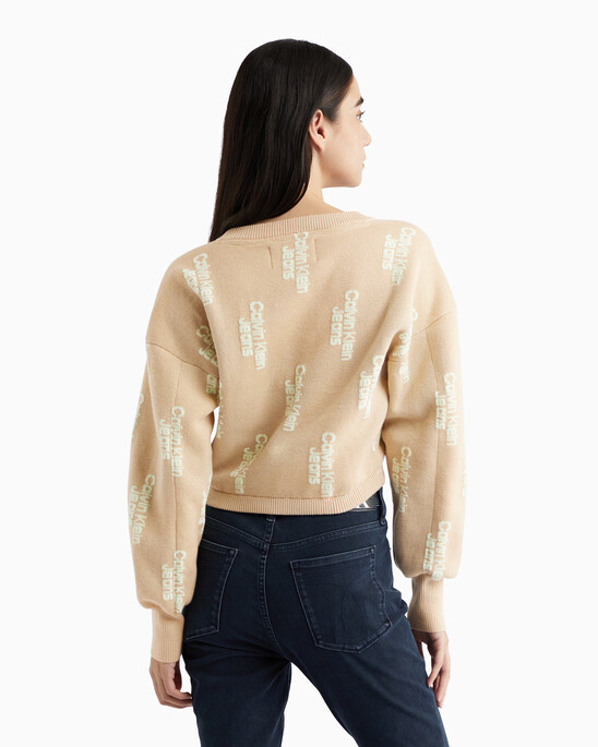 All Over Print Cropped Cardigan