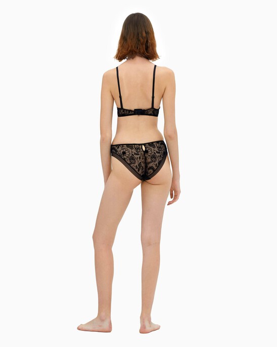 CK BLACK WILDFLOWER PUSH UP PLUNGE BRA