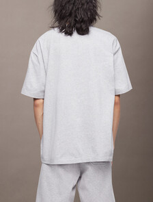 Calvin Logo 圓領上衣, Heroic Grey Heather, hi-res