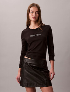 經典標誌修身 T 恤, Black, hi-res