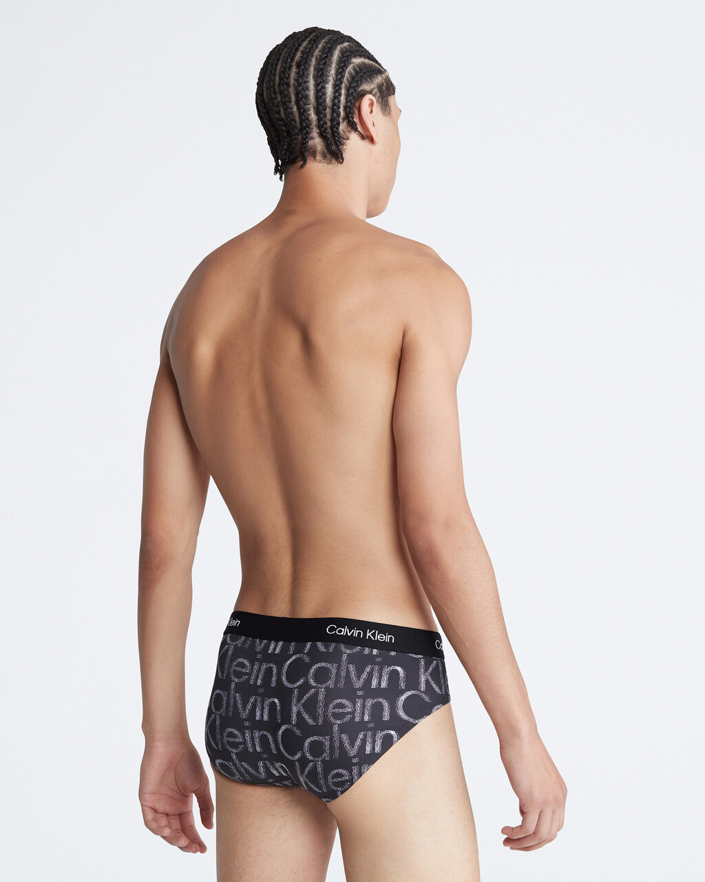 Calvin Klein 1996 Micro Hipster Brief, HALFTONE GLITCH LOGO PRINT+BLACK, hi-res