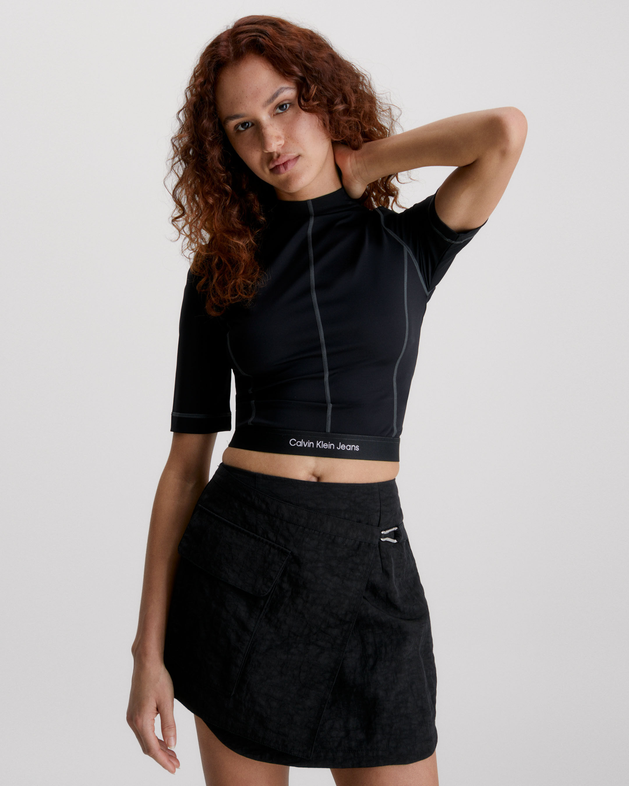 Calvin klein shorts and crop top sales
