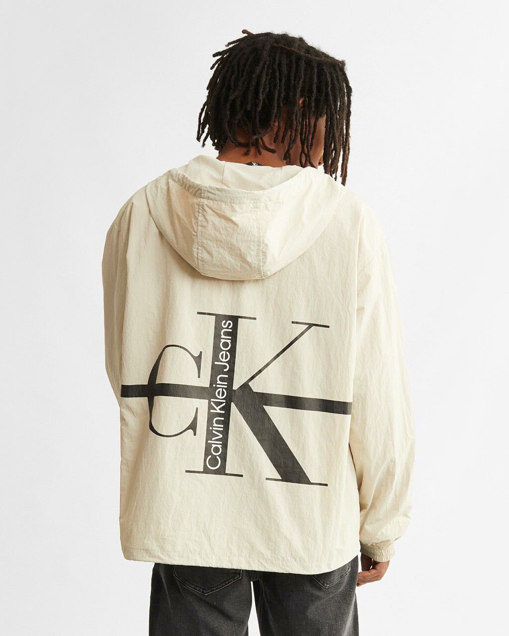 Black Archival Monogram Windbreaker, Eggshell, hi-res