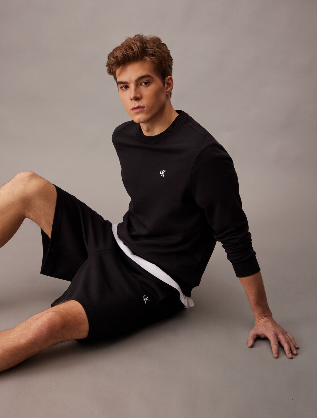 Terry Monogram Shorts, Black, hi-res