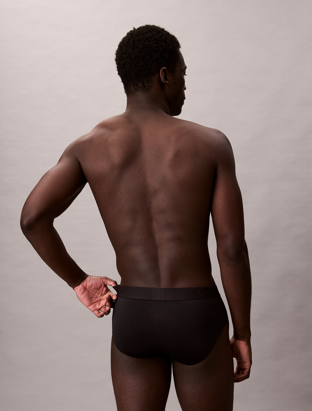 CK Black Microfiber Hip Brief, Black, hi-res